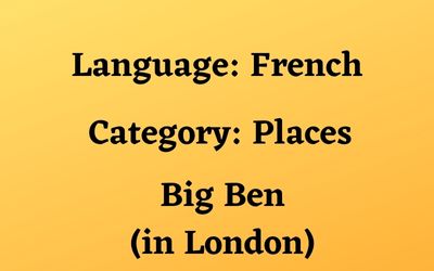 French: Big Ben in London