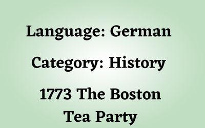 German 1773 Boston Tea Party