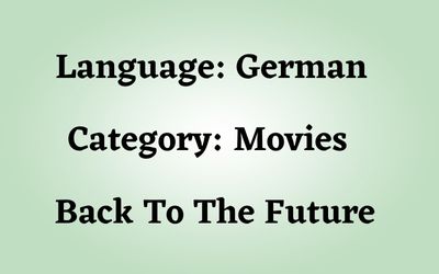 German: Back To The Future