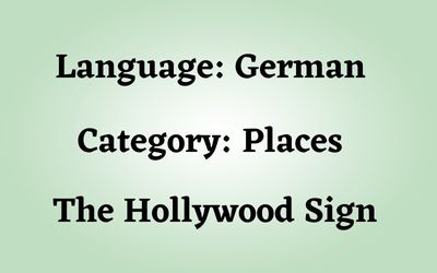 German: The Hollywood Sign