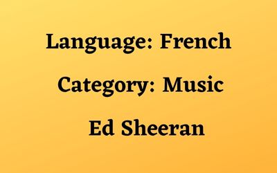 French Ed Sheeran