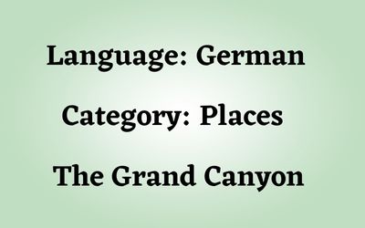German: The Grand Canyon