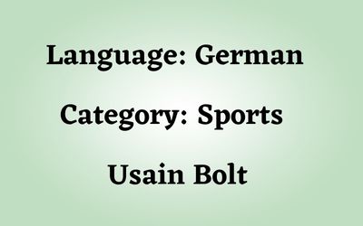 German: Usain Bolt